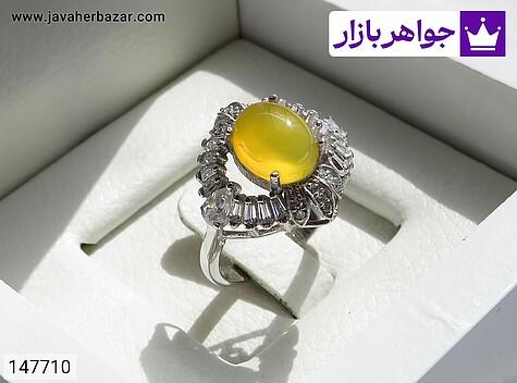انگشتر نقره عقیق زرد طرح فرخنده زنانه [شرف الشمس] - 147710